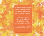 I'm thankful for you!